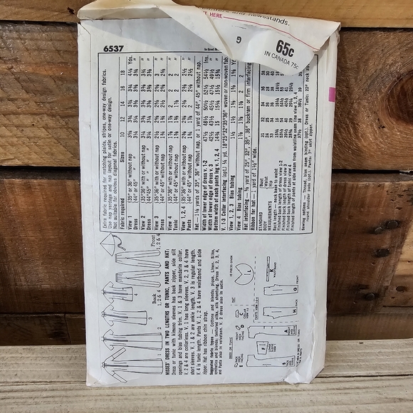 Vtg '66 Simplicity Cheongsam dress/tunic, pants & hat pattern #6537 size 14 - Picture 2 of 11